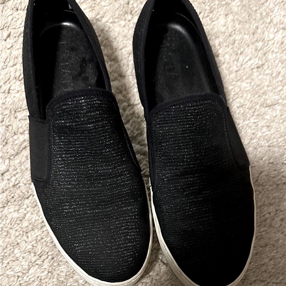 Black nylon slip on sneakers by 1 State